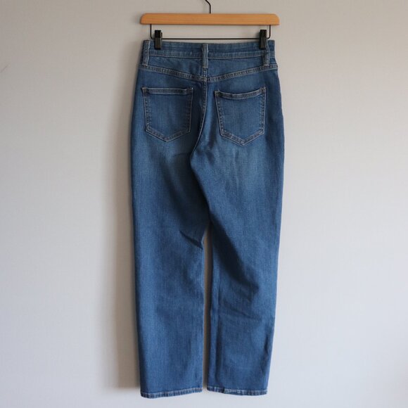 Oak + Fort Women's Sz XS Blue Light Wash Stretch High Rise Straight Leg Jeans - Picture 2 of 10